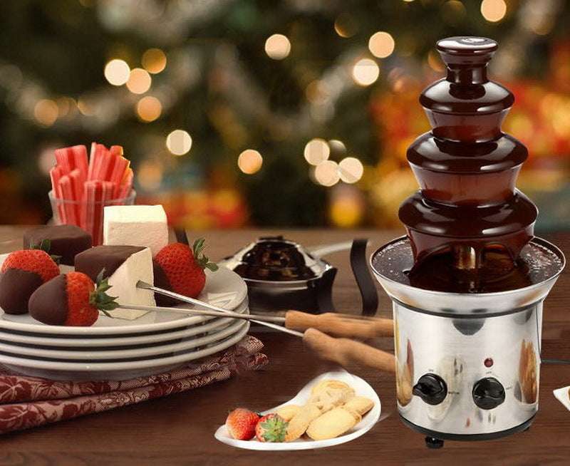 Stainless Steel Chocolate Fondue Fountain – 4-Tier, 180W 57-1-_5 KAVE