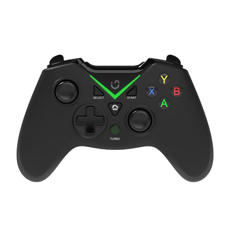 GADGETGYZ wireless PC gaming controller in black with ergonomic design and colorful buttons for comfort